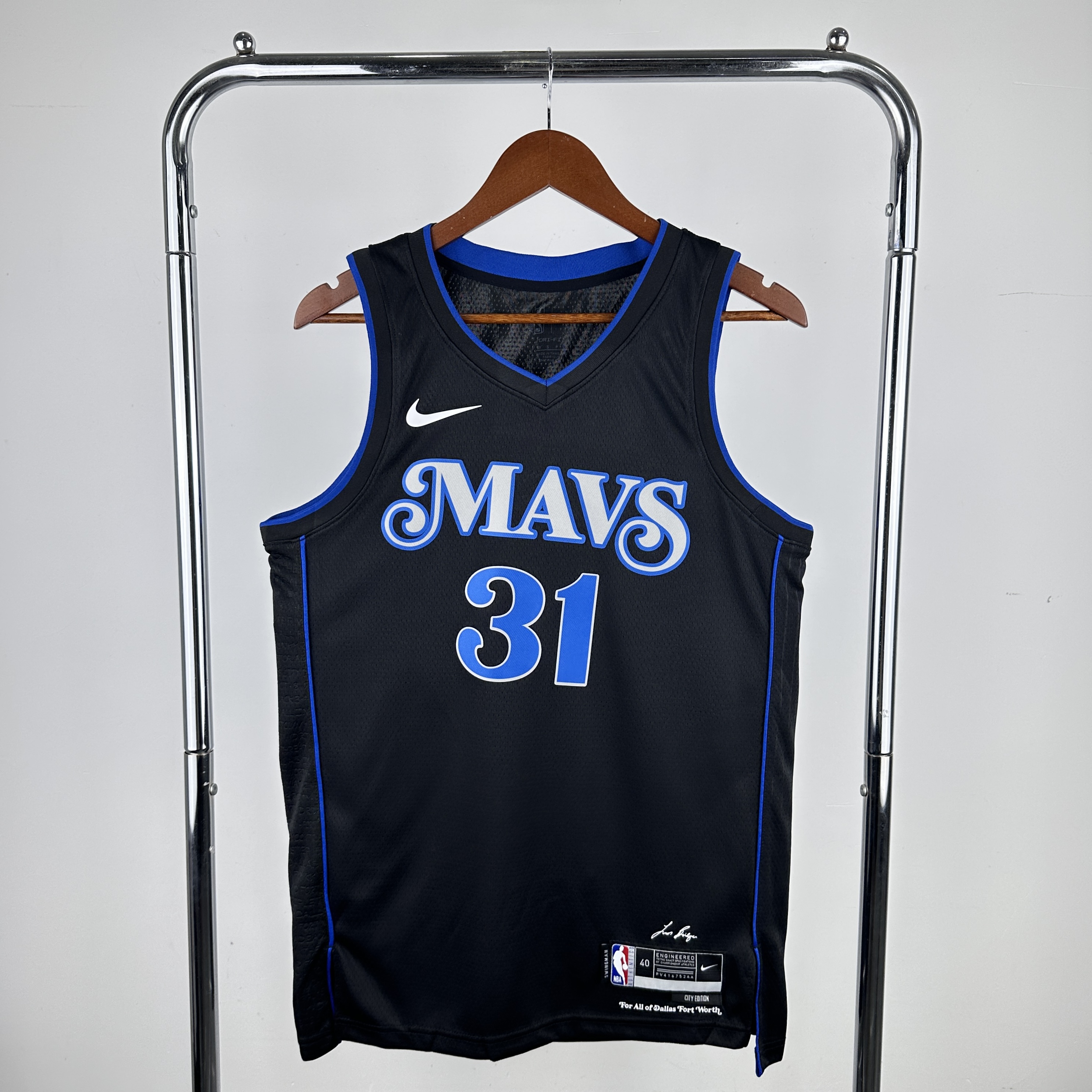 Men Dallas Mavericks 31 Thompson Black City edition Nike 2024 NBA Jersey